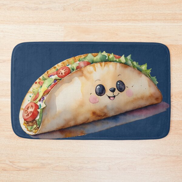 Item preview, Cute Happy Taco with a Smiling Face Design designed and sold by Slick-Waffles.