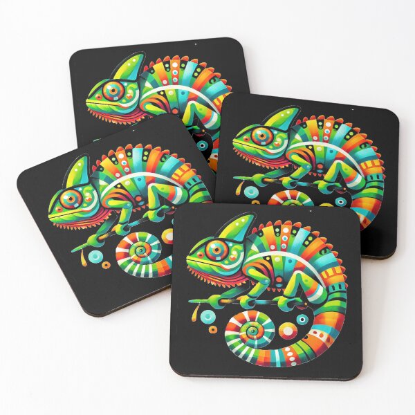 Artikelvorschau, Farbenfrohes Chamäleon – Lebendiges Reptil entworfen und verkauft von Blink Art Studio.