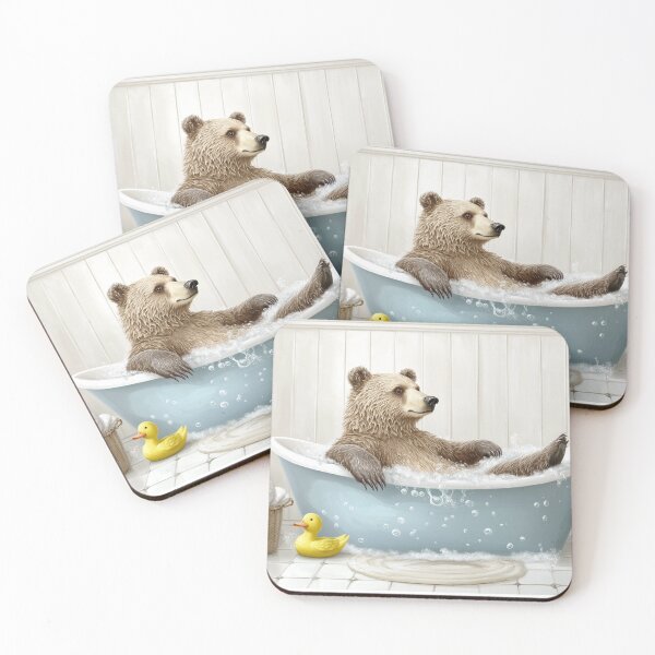 Item preview, Bear in a Vintage Bathtub, Bear in Tub, Rustic Bath Style, Bathroom Wall Art, Animal Art Home Decor designed and sold by BeezyArt.