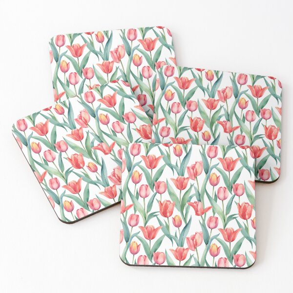 Item preview, seamless minimalist watercolor tulip pattern designed and sold by brandingpro.
