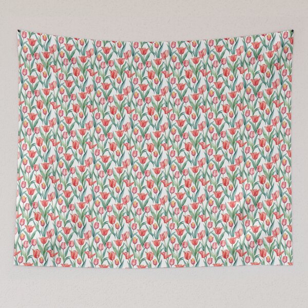 Item preview, seamless minimalist watercolor tulip pattern designed and sold by brandingpro.