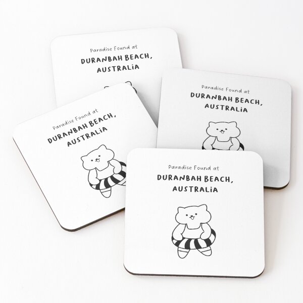 Artikelvorschau, Duranbah Beach, Australien | Strichgezeichnete Katze in einem Schwimmring | Handschriftliche Schriftart entworfen und verkauft von RM-Journey.