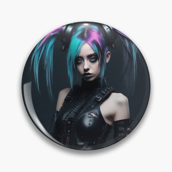 Artikelvorschau, Sexy Cyber Goth, Fotografie, schwarzes PVC, Zöpfe entworfen und verkauft von Burn-Ego.
