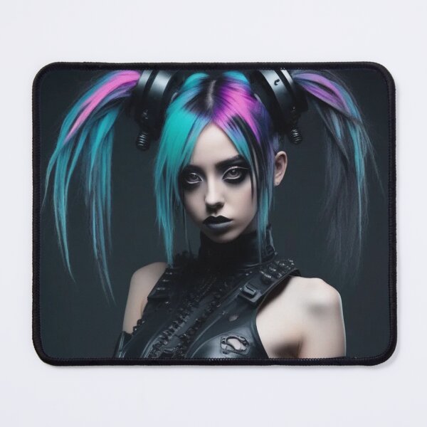 Artikelvorschau, Sexy Cyber Goth, Fotografie, schwarzes PVC, Zöpfe entworfen und verkauft von Burn-Ego.
