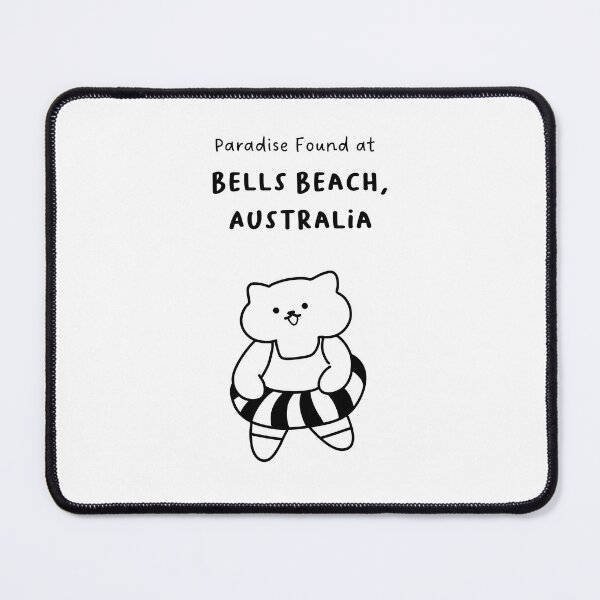 Item preview, Bells Beach, Australia | Line-drawn Cat in a Float Ring | Handwritten-style Font designed and sold by RM-Journey.