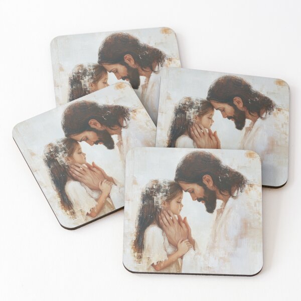 Item preview, Pray With Me - Jesus and Little Girl Praying, Christian Art, Spiritual Home Decor designed and sold by BeezyArt.