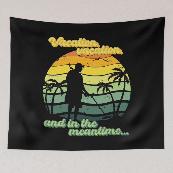 Item preview, Vacation, vacation, and in the meantime... Detectorist on the beach Colorful Vintage Retro Sunset designed and sold by Rodim91.