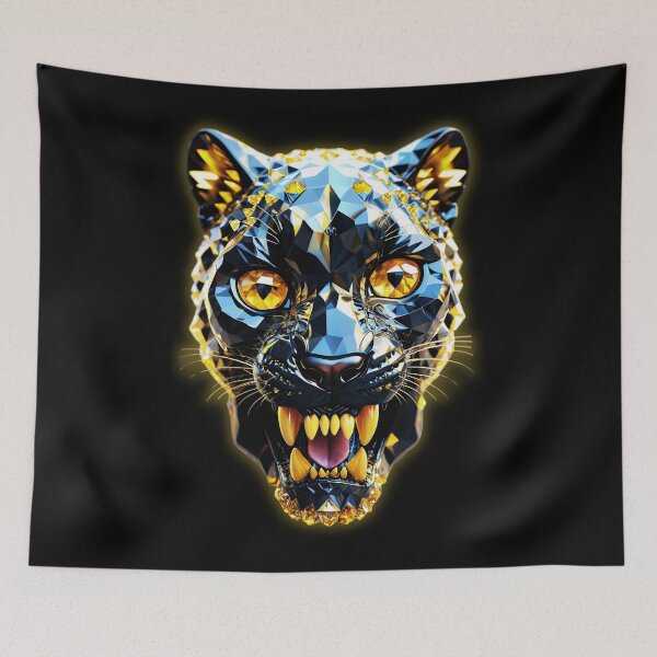 Item preview, The head of the Black Panther adorned with yellow zirconia designed and sold by CamillaCreation.