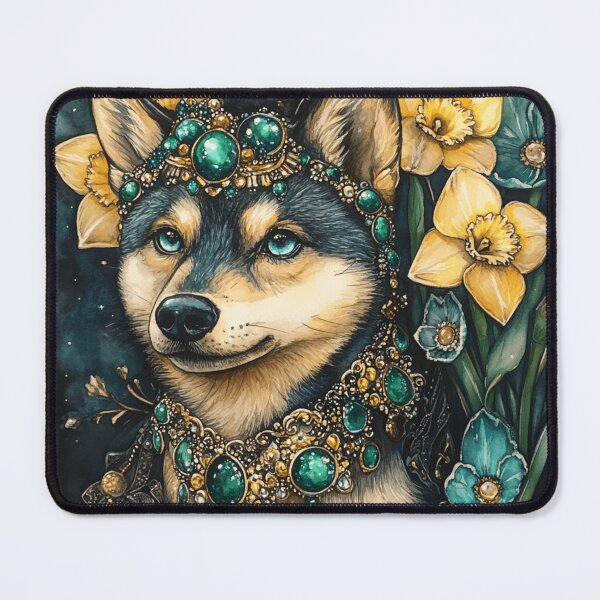 Item preview, Black Shiba With Gems designed and sold by Nocturne Paws.