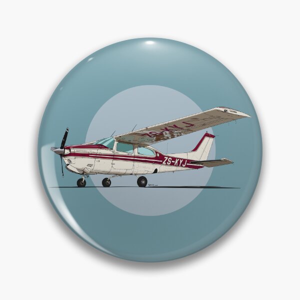 Item preview, Cessna 210 Digital Illustration with Blue Circle Background designed and sold by GeraldSmithArt.
