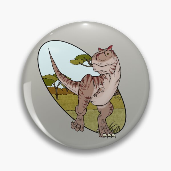 Artikelvorschau, Carnotaurus und Grasland-Hintergrund (Dinosaurier-Grafik) entworfen und verkauft von CKing-Paleo-Art.