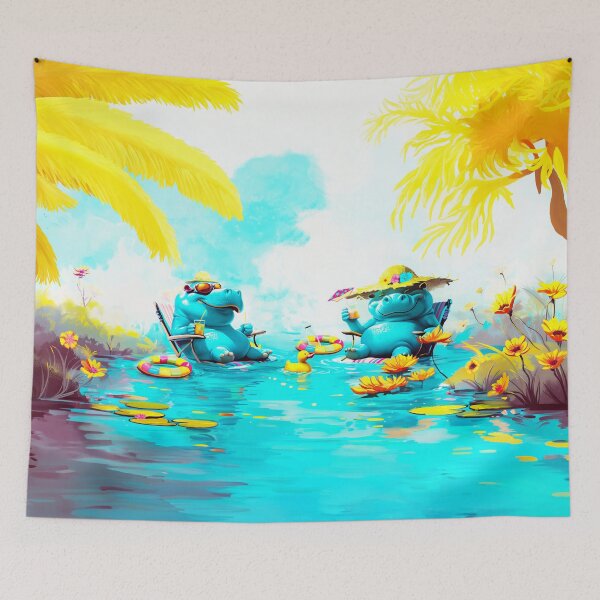 Item preview, Hippo Pool Party designed and sold by ACAFUCA.