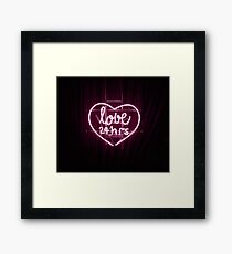Love all the time neon sign Framed Print
