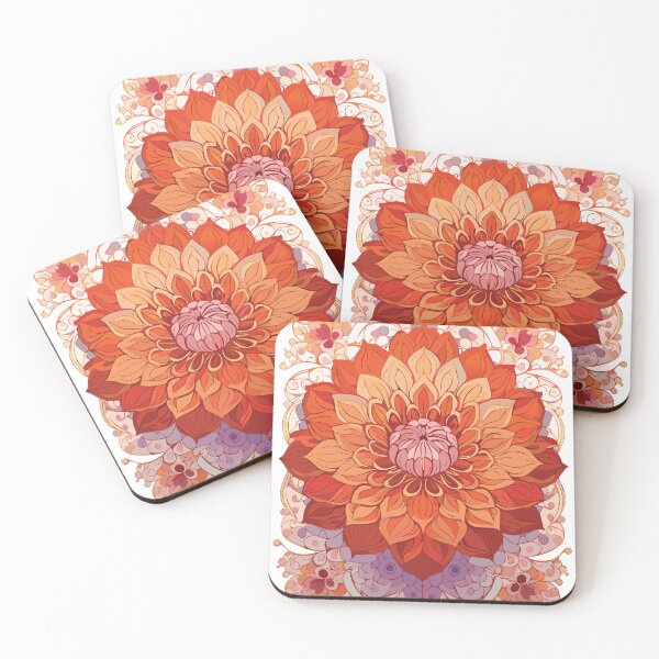 Artikelvorschau, Orange verzierter Lotus entworfen und verkauft von KreativeKathryn.