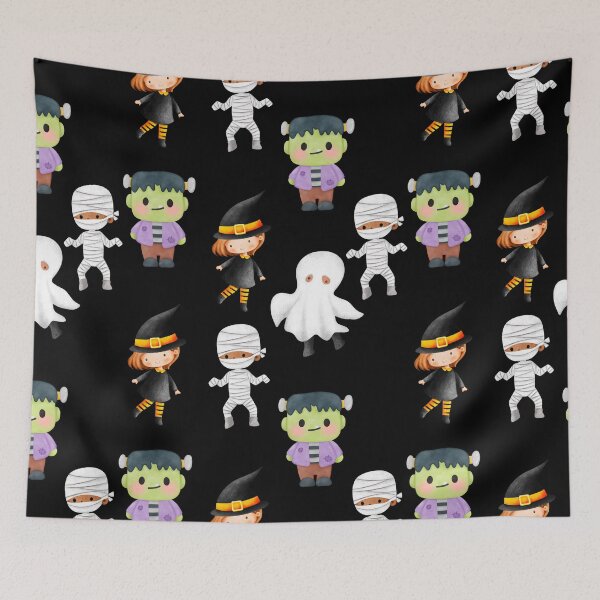 Item preview, spooky characters, halloween pattern designed and sold by in-leggings.