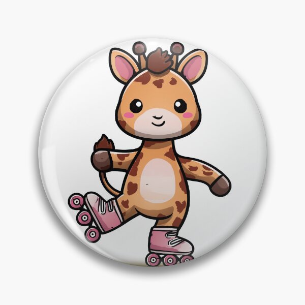 Item preview, Cute giraffe with big eyes on roller skates designed and sold by Koncept-Studio.