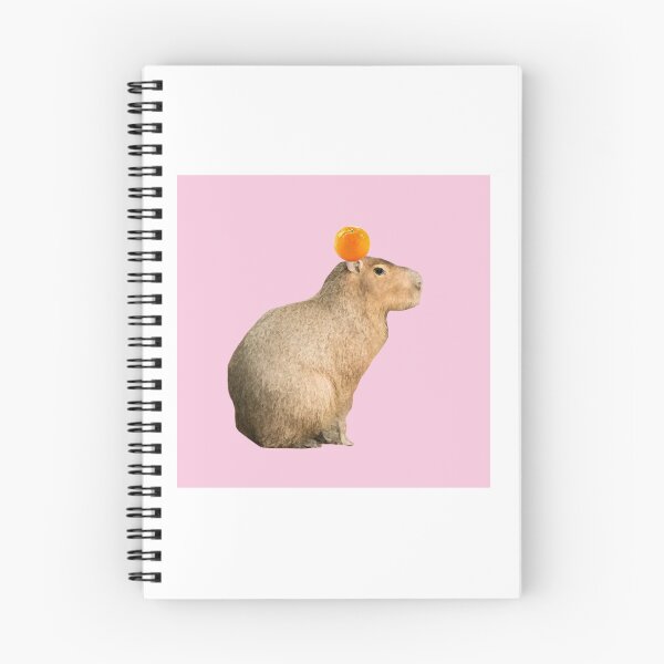 Item preview, Capybara with Orange on Head Pink Background designed and sold by GeekyGirlsGarb.