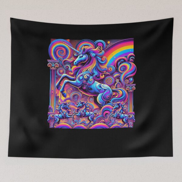 Item preview, High-Level Psychedelic Unicorns in Cosmic Swirls designed and sold by Noussairox.