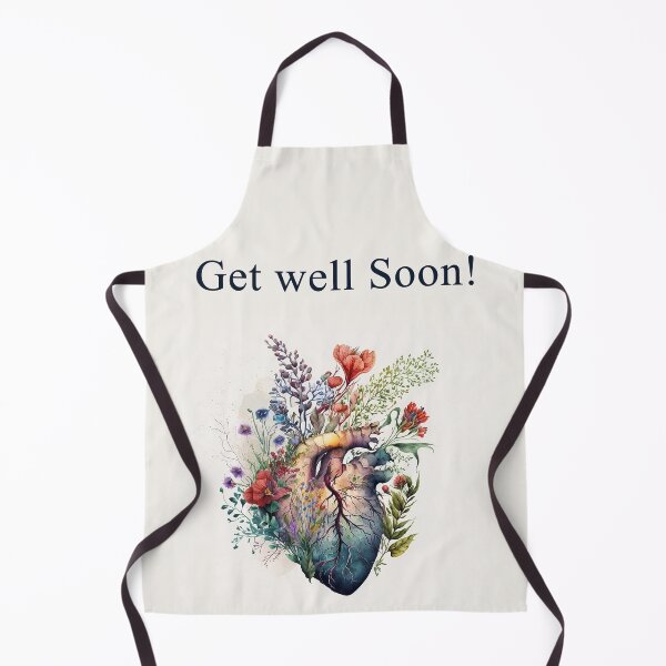 Item preview, Get well soon card with a floral botanical anatomy heart illustration designed and sold by EmeraldeaArt.