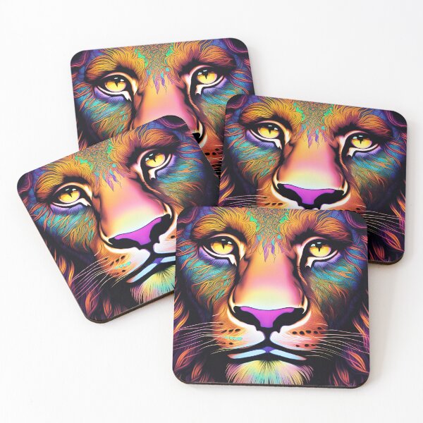 Item preview, Neon/Black light Art of a Lion 3 designed and sold by JJArtCreations.