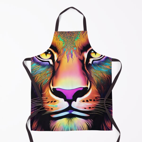 Aperçu de l'œuvre Néon/Lumière noire Art d'un lion 3 créée et vendue par JJArtCreations.