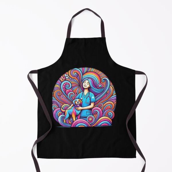 Item preview, Psychedelic Nurse with Joyful Dog and Medical Symbols designed and sold by Noussairox.