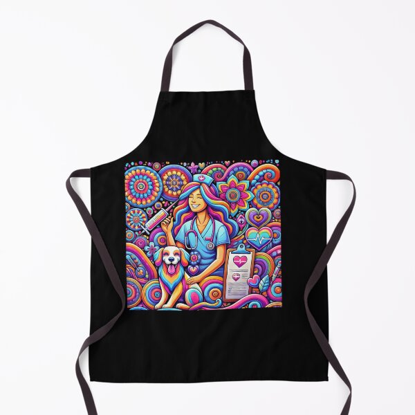 Item preview, Psychedelic Nurse with Joyful Dog and Medical Symbols designed and sold by Noussairox.