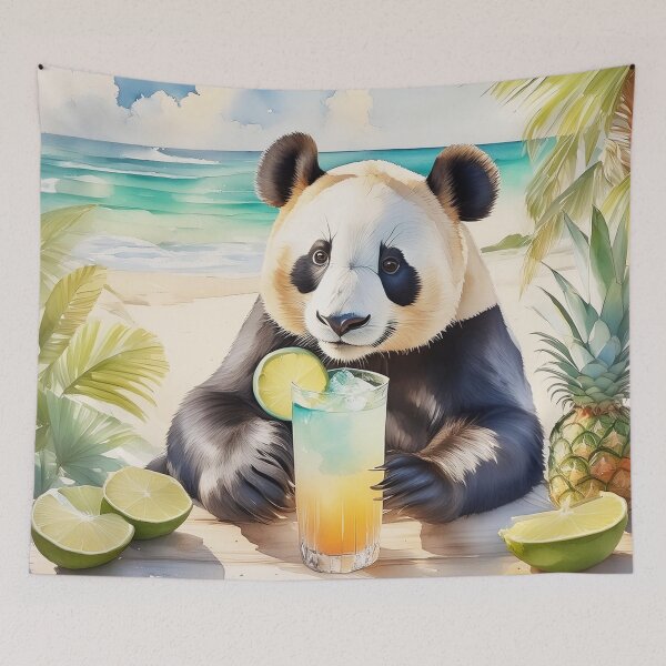 Item preview, Panda Holding Cocktail, Animal Drinking designed and sold by EnchantedWishes.