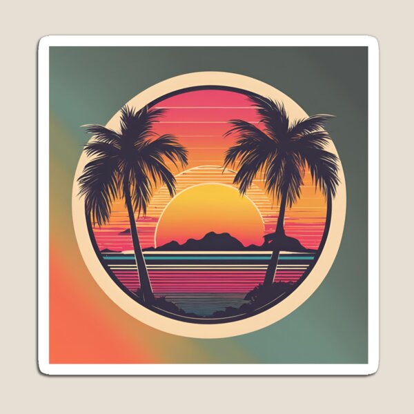 Item preview, Palm Tree Retro 80s Sunset Beach  designed and sold by BigKingMonkey.