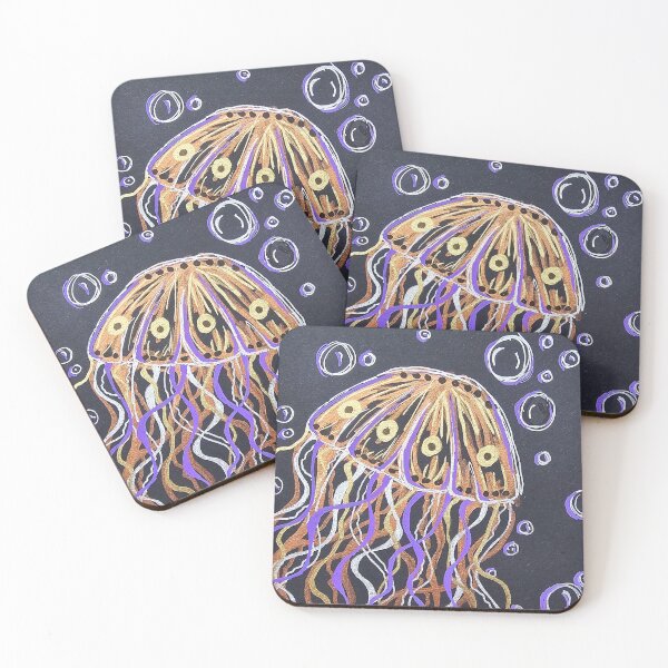 Item preview, Jellyfish underwater metallic artwork designed and sold by CreativelySophG.