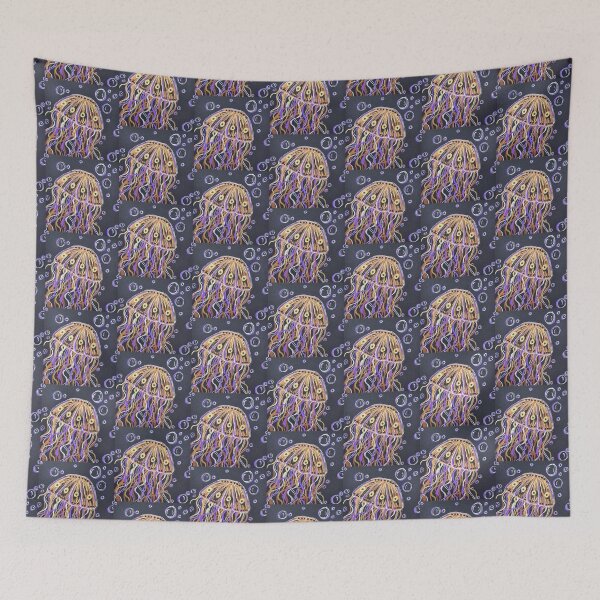 Item preview, Jellyfish underwater metallic artwork designed and sold by CreativelySophG.