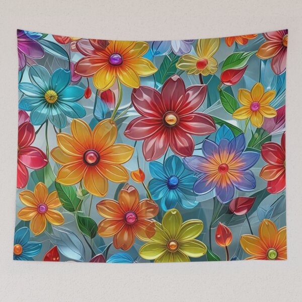 Item preview, Abstract Colorful Glass Flower Pattern designed and sold by calibrit.