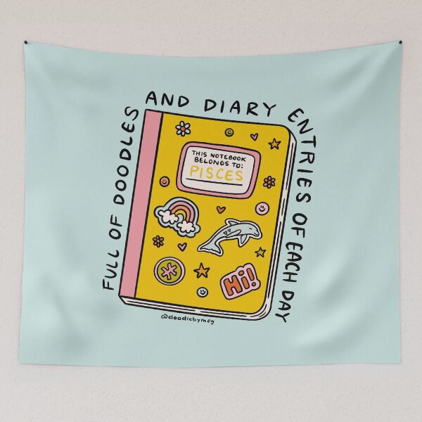 Item preview, Pisces Notebook designed and sold by doodlebymeg.