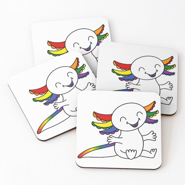 Item preview, Hug me! Cute Axolotl in LGBTQ+ Rainbow Pride colors designed and sold by JoyfulJen.
