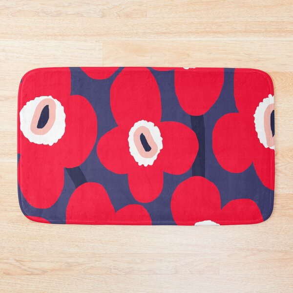 Item preview, Iconic Retro Scandinavian Flowers in American Blue and Red designed and sold by Deutschic.
