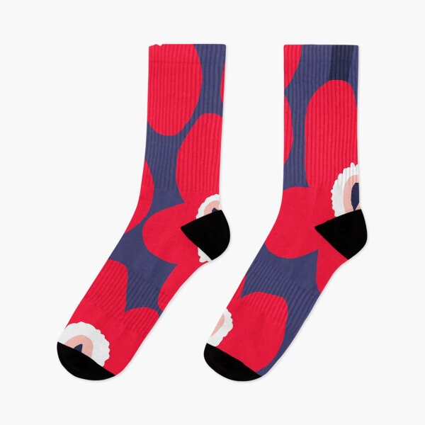 Item preview, Iconic Retro Scandinavian Flowers in American Blue and Red designed and sold by Deutschic.