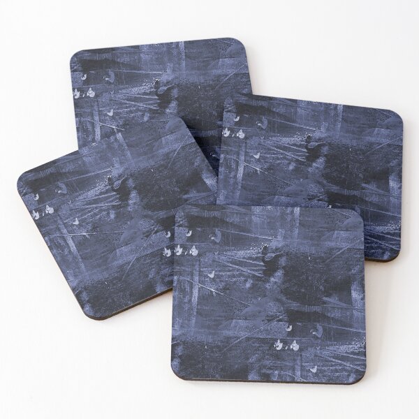 Item preview, Grunge Bird Landscape Pattern in Navy Blue designed and sold by Artistestella.