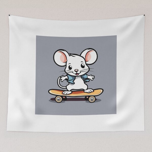 Item preview, Cute Mouse Playing Skateboard Cartoon Vector Icon Illustration designed and sold by hjian8219.