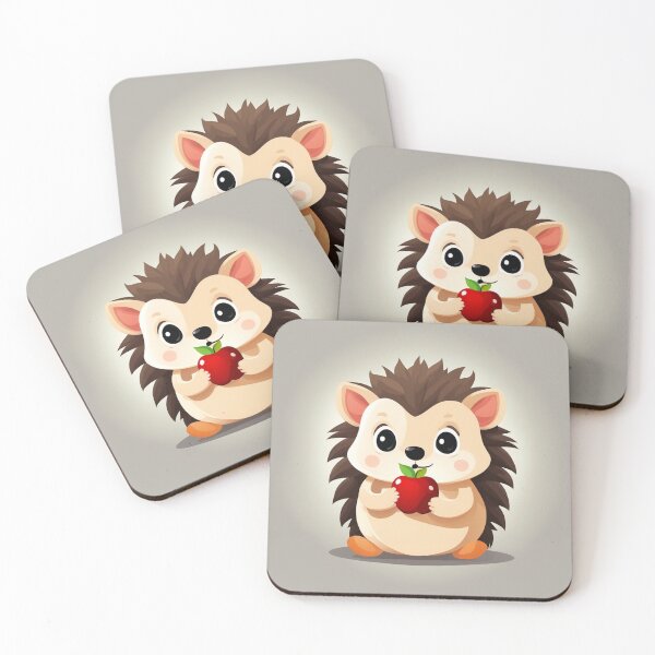 Item preview, Cute Hedgehog Eating Apple Cartoon Vector Icon Illustration designed and sold by hjian8219.