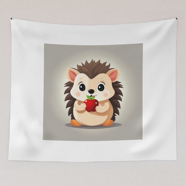 Item preview, Cute Hedgehog Eating Apple Cartoon Vector Icon Illustration designed and sold by hjian8219.