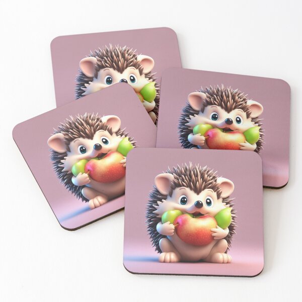 Item preview, Cute Hedgehog Eating Apple Cartoon Vector Icon Illustration designed and sold by hjian8219.