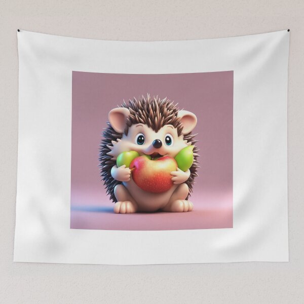 Item preview, Cute Hedgehog Eating Apple Cartoon Vector Icon Illustration designed and sold by hjian8219.