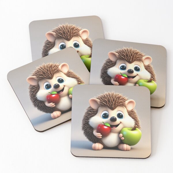 Item preview, Cute Hedgehog Eating Apple Cartoon Vector Icon Illustration designed and sold by hjian8219.