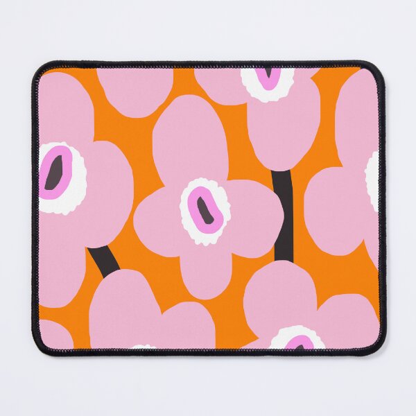 Item preview, Iconic Retro Scandinavian Flowers in Baby Pink and Amber Orange designed and sold by Deutschic.