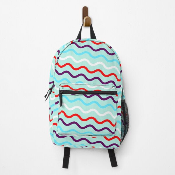 Item preview, Vivid Prismatic Polychrome Rainbow Jagged Waves Wavy Lines designed and sold by EvergreenMotifs.