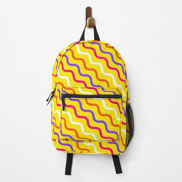 Item preview, Vivid Prismatic Polychrome Rainbow Jagged Waves Wavy Lines designed and sold by EvergreenMotifs.