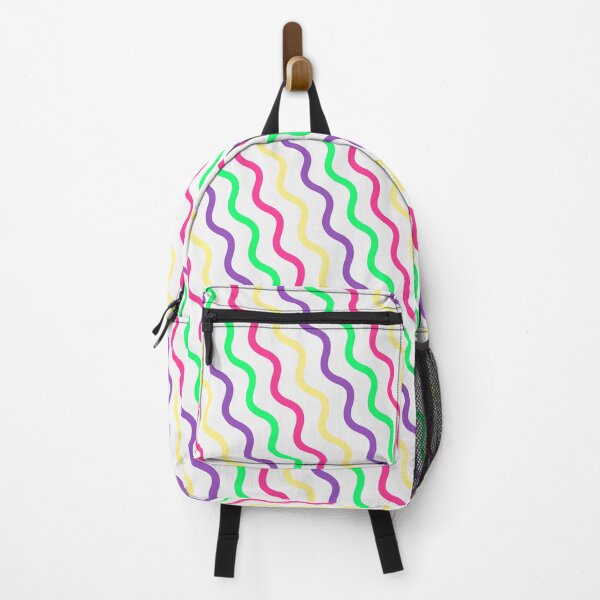 Item preview, Vivid Prismatic Polychrome Rainbow Jagged Waves Wavy Lines designed and sold by EvergreenMotifs.