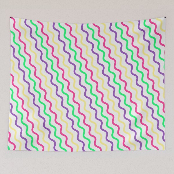 Item preview, Vivid Prismatic Polychrome Rainbow Jagged Waves Wavy Lines designed and sold by EvergreenMotifs.