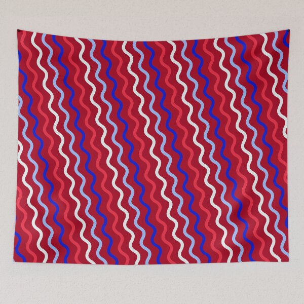 Item preview, Vivid Prismatic Polychrome Rainbow Jagged Waves Wavy Lines designed and sold by EvergreenMotifs.
