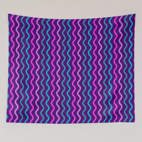Item preview, Vivid Prismatic Polychrome Rainbow Jagged Waves Wavy Lines designed and sold by EvergreenMotifs.